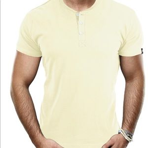 XMTSMEN'S SHORT SLEEVES HENLEY T-SHIRT